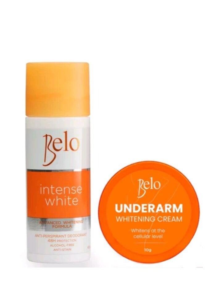 Intense White Deodorant 40ml + Underarm Whitening Cream 10g